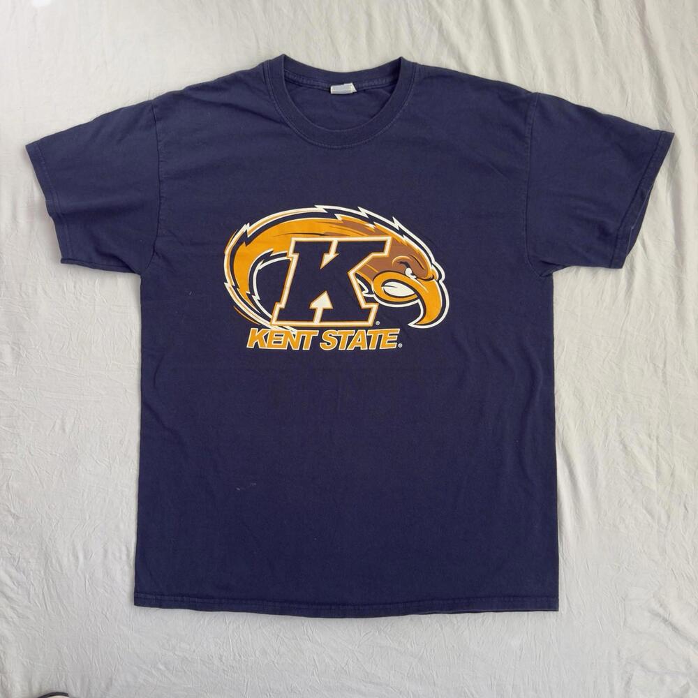 KSU Kent State University Golden Flashes primary logo Mens M Navy Blue SS shirt